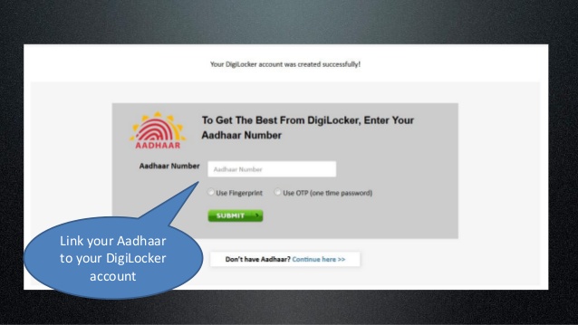 Link Aadhar with DigiLocker