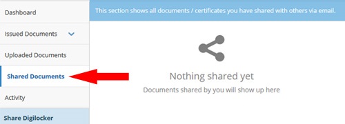 Share Documents DigiLocker 